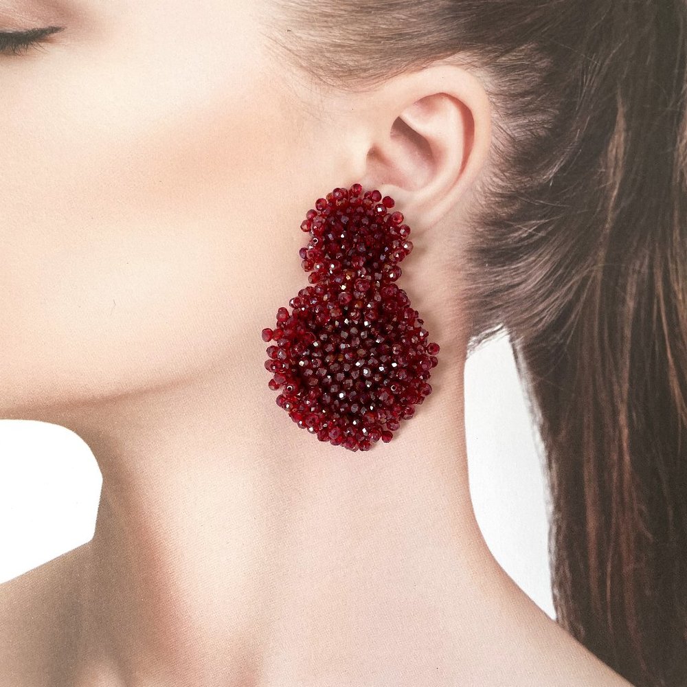 - $48 BaubleBar Gem Rianne Drop Earrings  Red